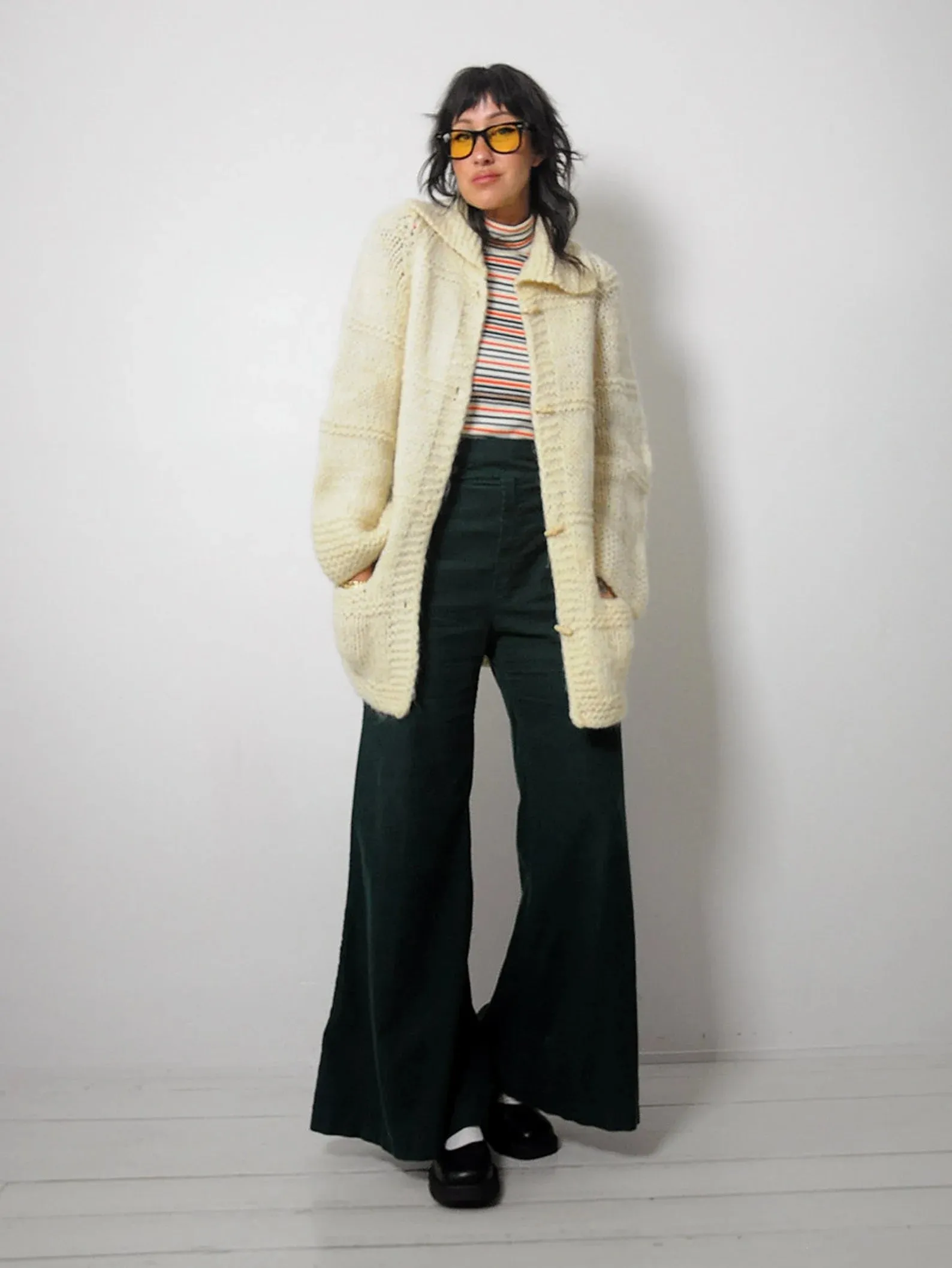 1970's Wool Ivory Fisherman's Cardigan