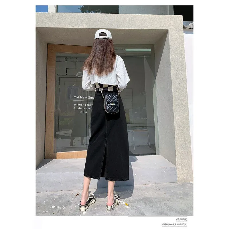 A-Line Solid Split Hem Skirt