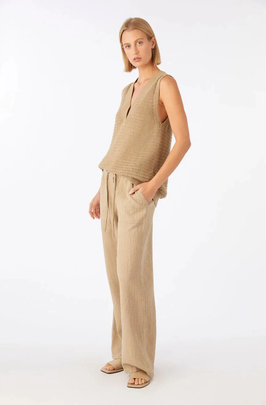 AMO Adelina Beach Pant in Khaki