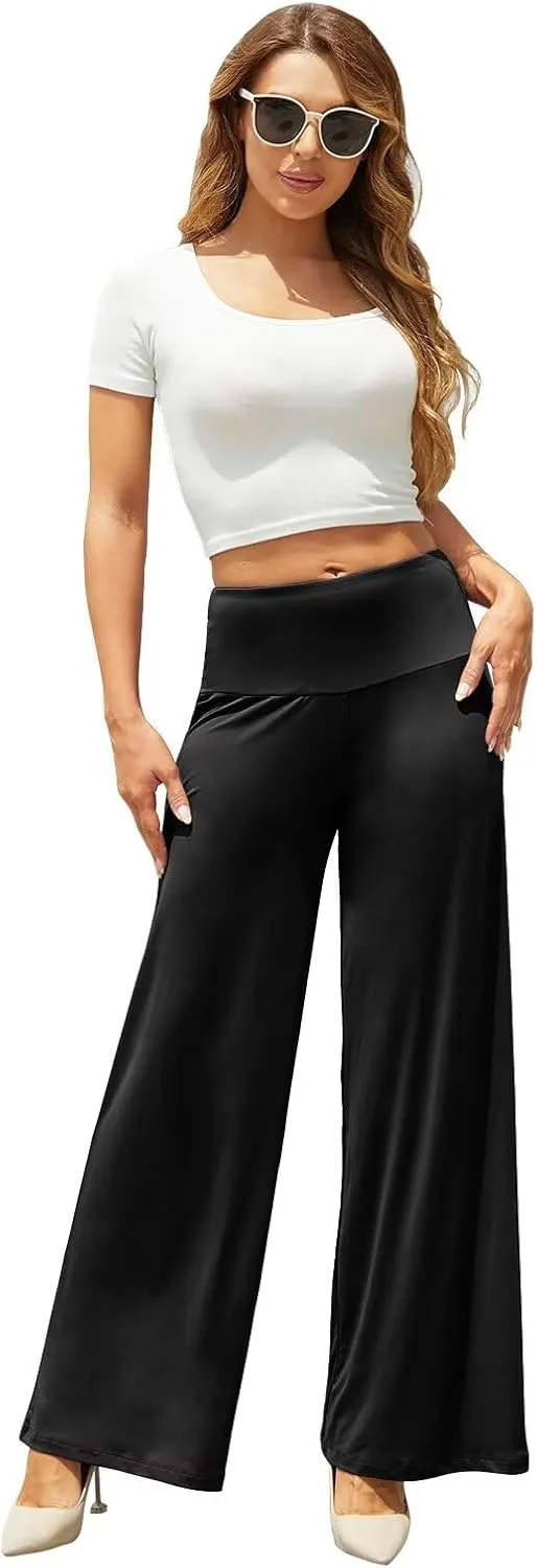 Arolina Women's Stretchy Wide Leg Palazzo Lounge Pants Casual Comfy High Waist Palazzo Pants