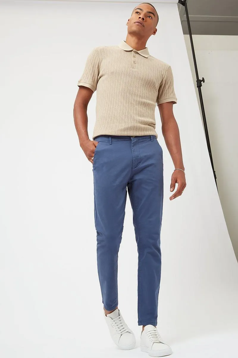 Burton Skinny Blue Organic Chino Mens Trousers