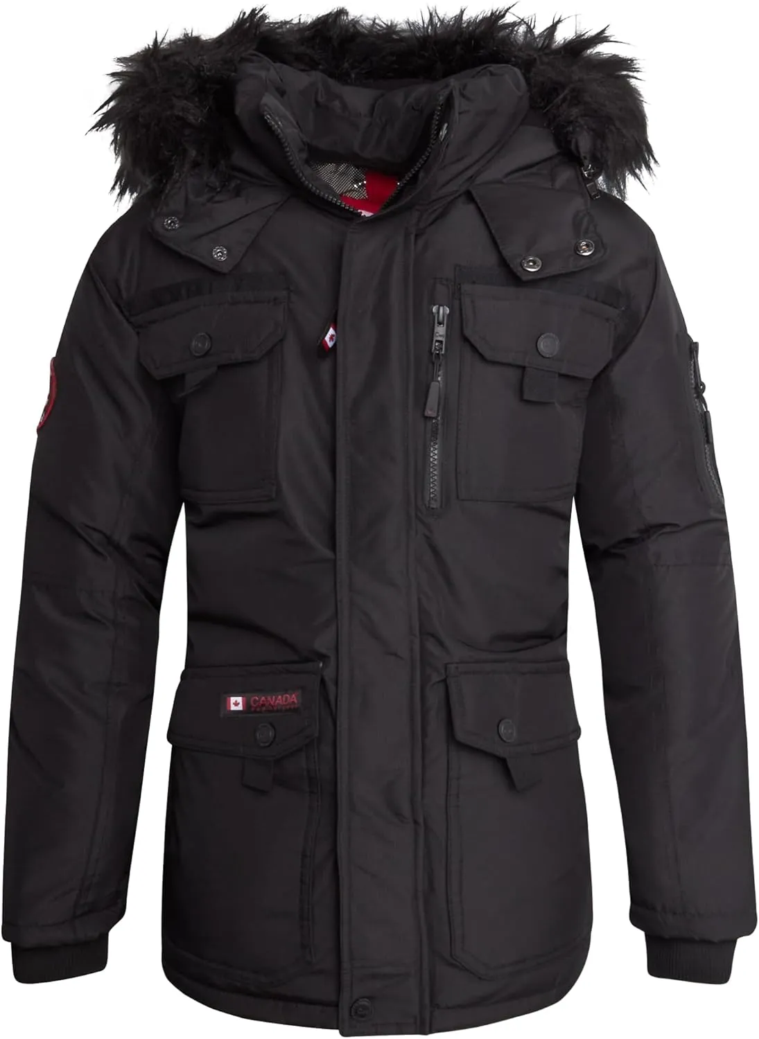CANADA WEATHER GEAR Boys' Winter Jacket - Heavyweight Water and Wind Resistant Hooded Parka Ski Jacket for Boys (Sizes: 5-20)