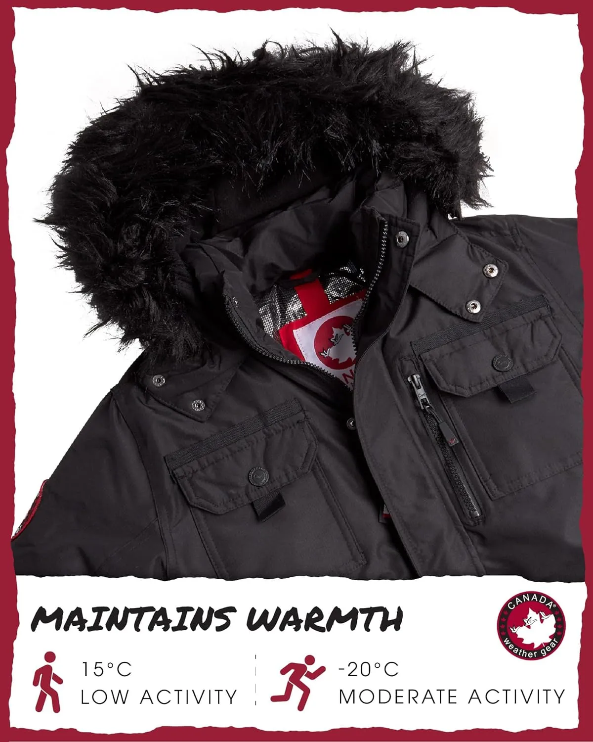 CANADA WEATHER GEAR Boys' Winter Jacket - Heavyweight Water and Wind Resistant Hooded Parka Ski Jacket for Boys (Sizes: 5-20)