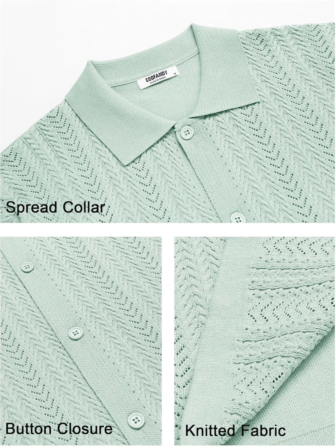 COOFANDY Mens Knit Shirt 2025 Short Sleeve Casual Button Down Shirt Summer Beach Vacation Shirts