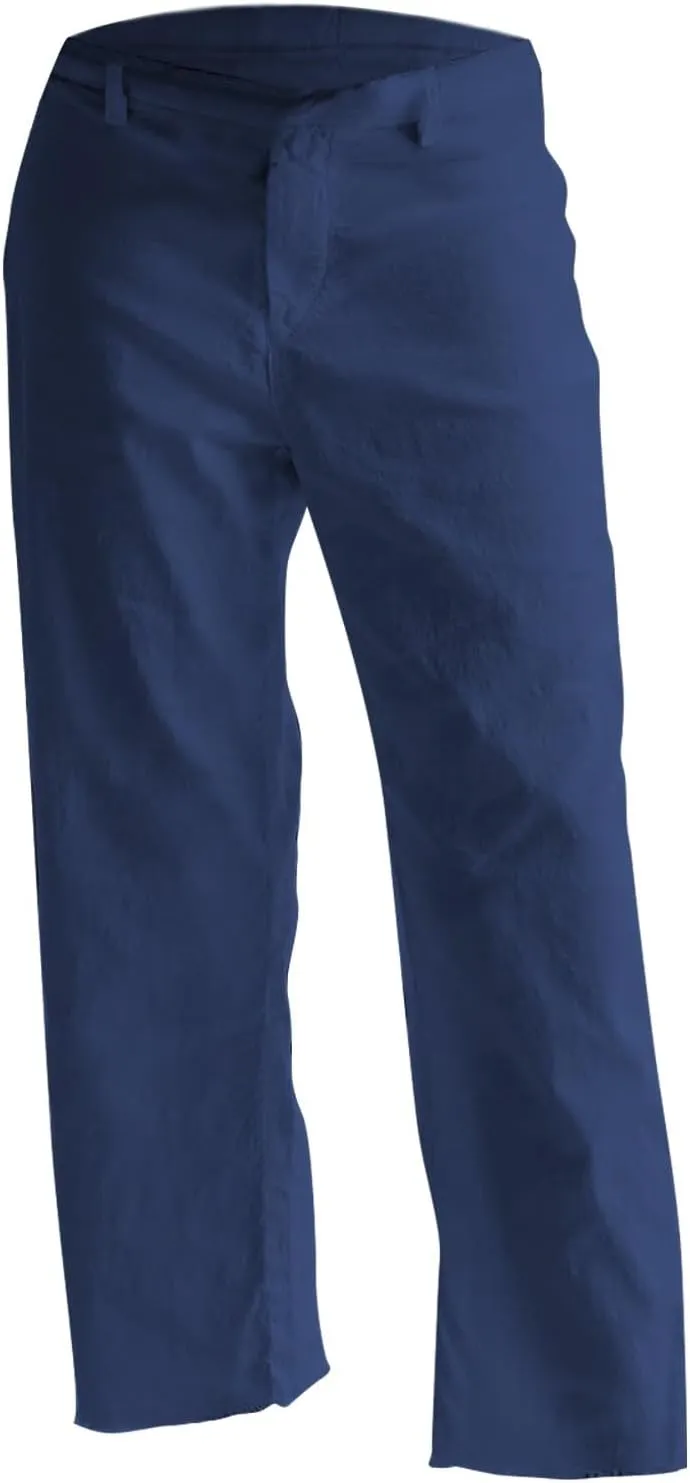Cotton Linen Cropped Pants Women Straight Leg Capris Summer Business Casual Work Pants Ankle Length Chino Trousers