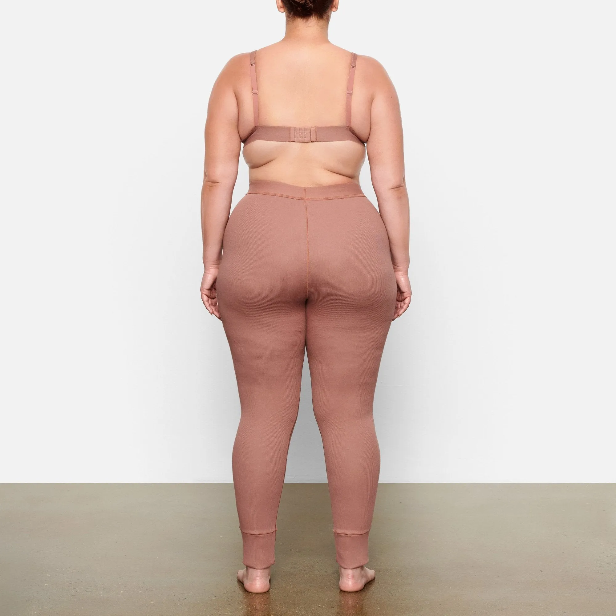 COTTON RIB LEGGING | ROSE CLAY