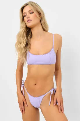 Dallas Ruffle Bralette Bikini Top - Plum