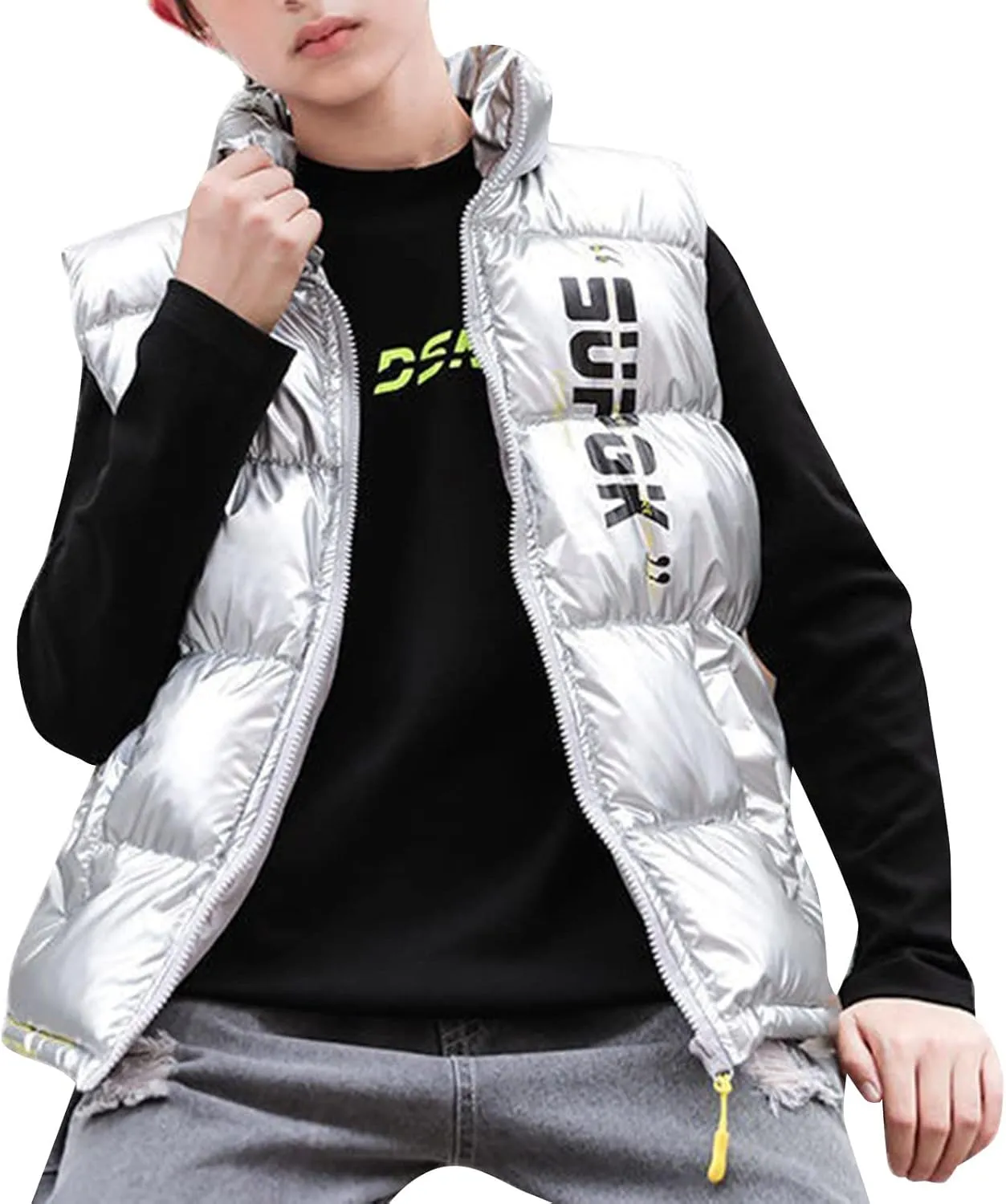 Down Puffer Vest for Boy Girls Winter Warm Puffer Sleeveless Jacket Waistcoats Snowsuit Winter Coat