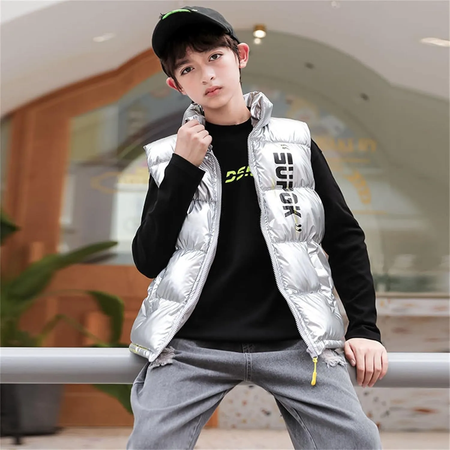 Down Puffer Vest for Boy Girls Winter Warm Puffer Sleeveless Jacket Waistcoats Snowsuit Winter Coat