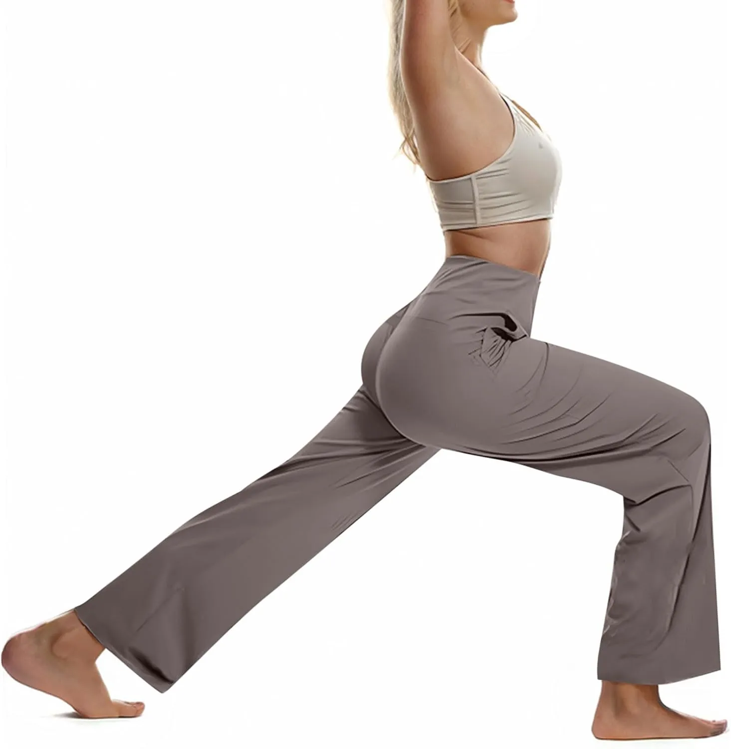 Dress Pants Women Work Business Pants Tummy Control Office Straight Wide Leg Trousers High Waisted Ladies Slacks