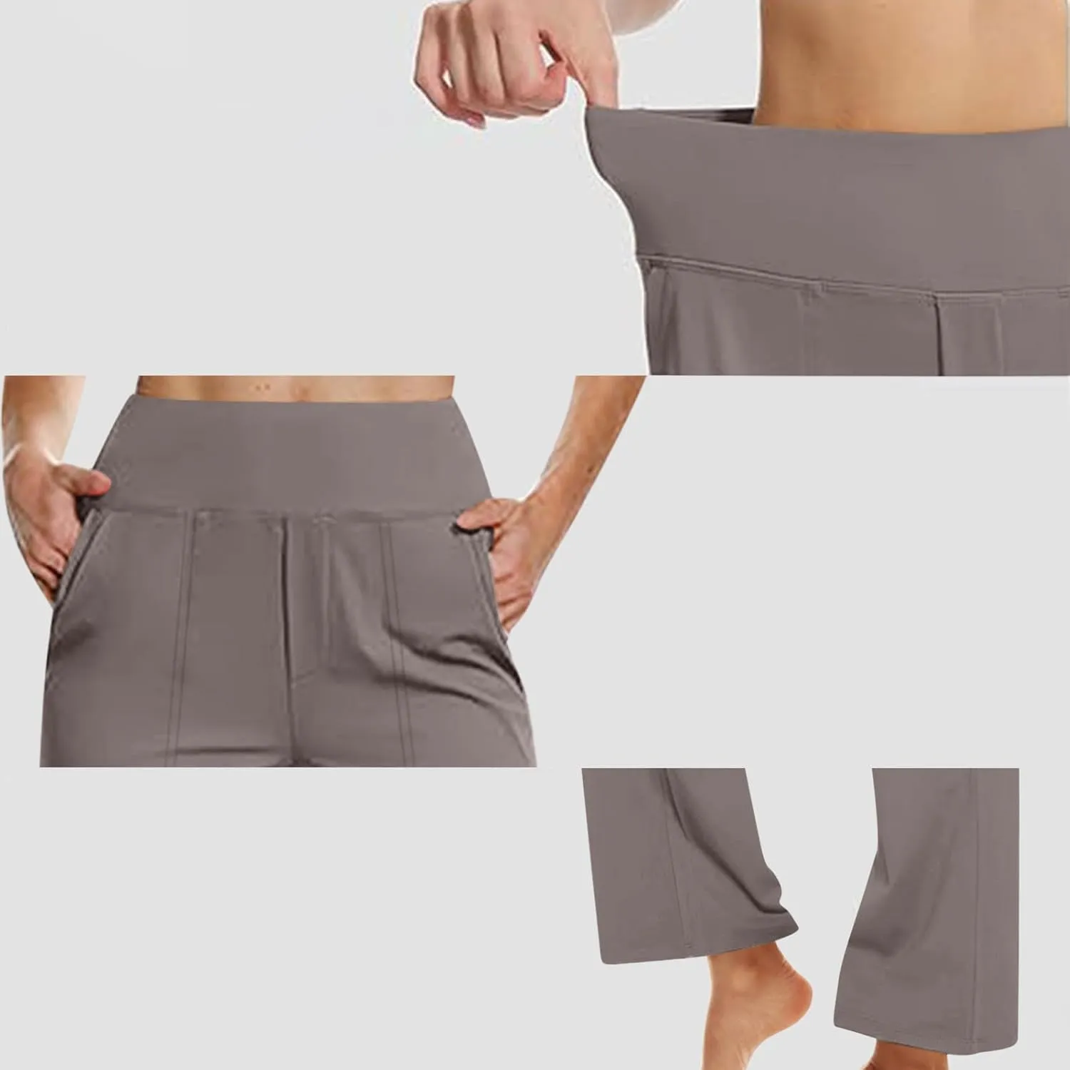 Dress Pants Women Work Business Pants Tummy Control Office Straight Wide Leg Trousers High Waisted Ladies Slacks