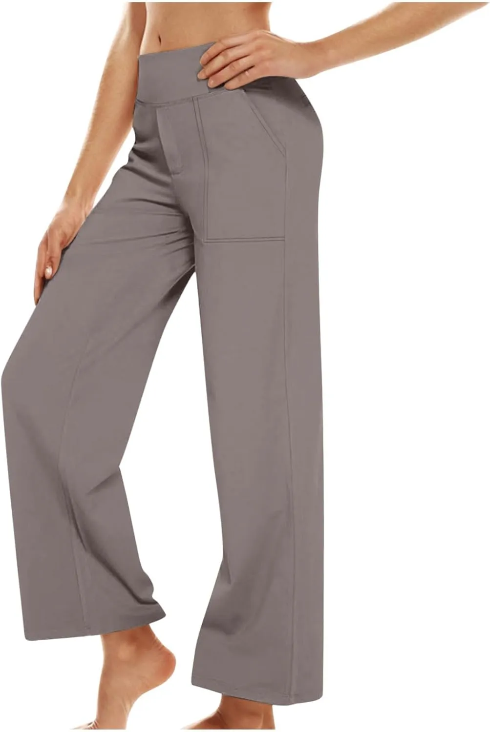 Dress Pants Women Work Business Pants Tummy Control Office Straight Wide Leg Trousers High Waisted Ladies Slacks