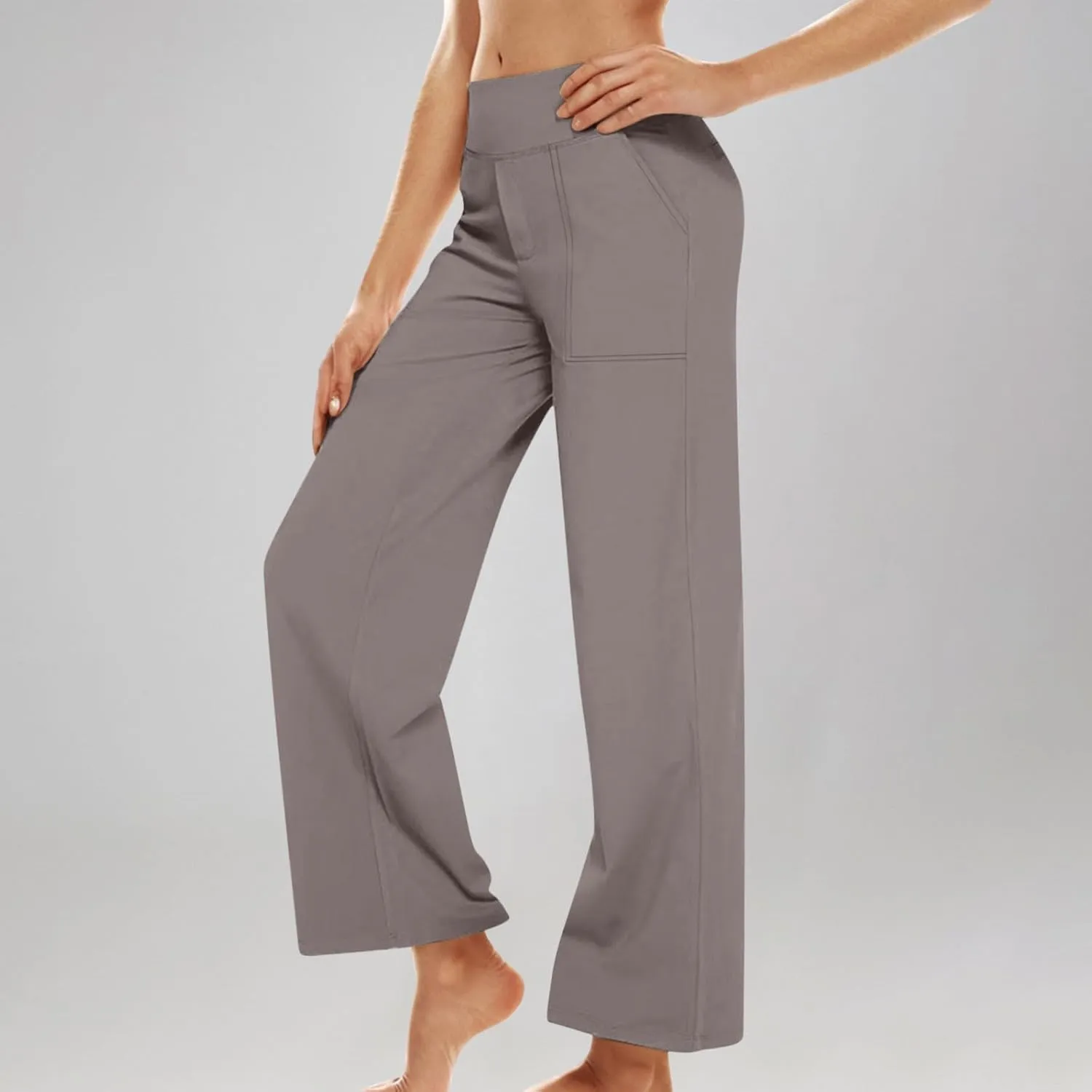 Dress Pants Women Work Business Pants Tummy Control Office Straight Wide Leg Trousers High Waisted Ladies Slacks