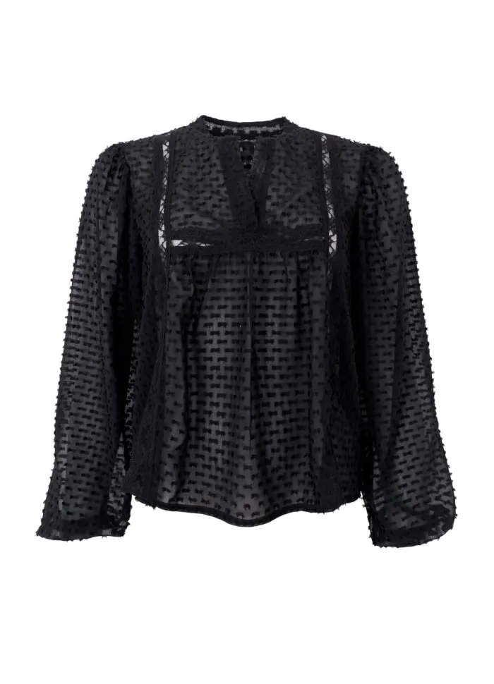 Elisa Sheer Textured Blouse
