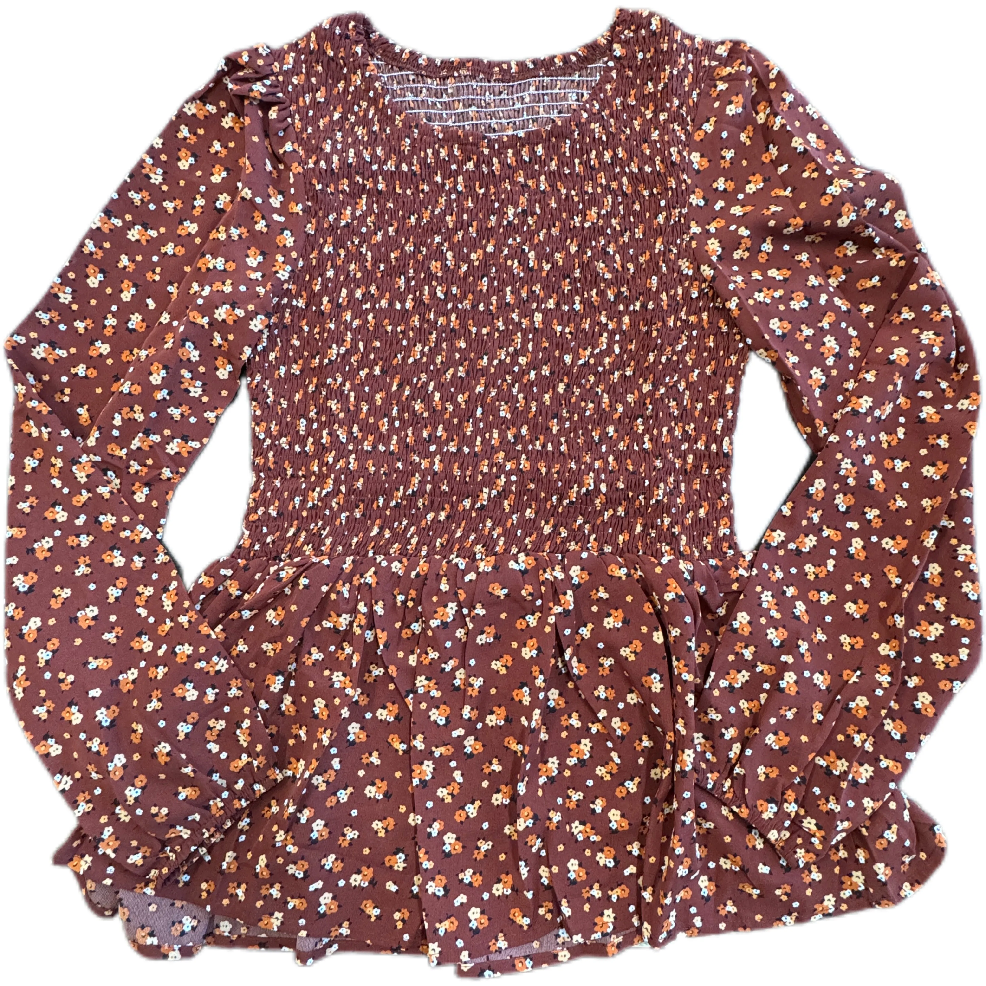 Floral Ruffle L/S Top