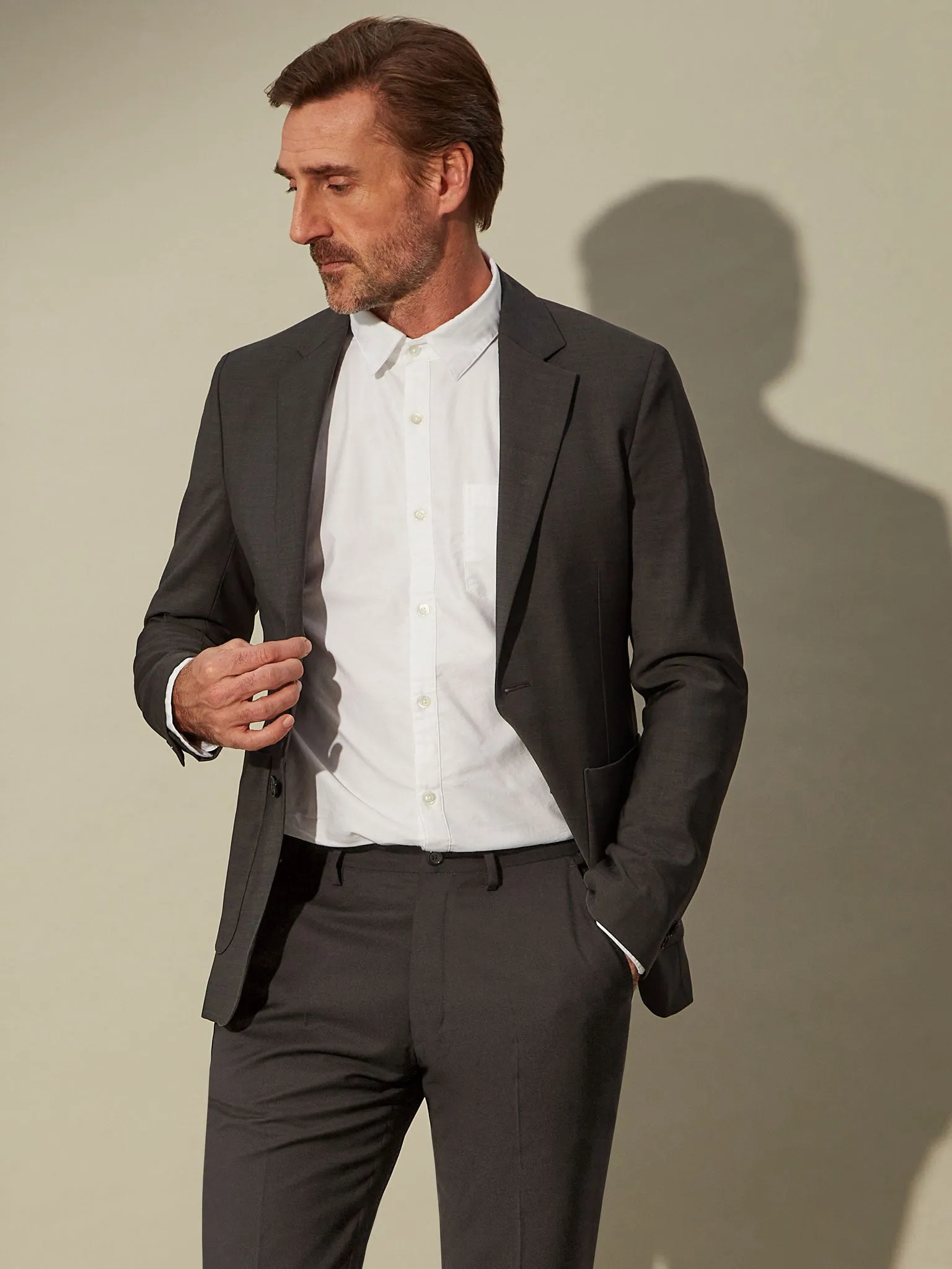 Four Season Wool Travel Blazer - Downtown Grey