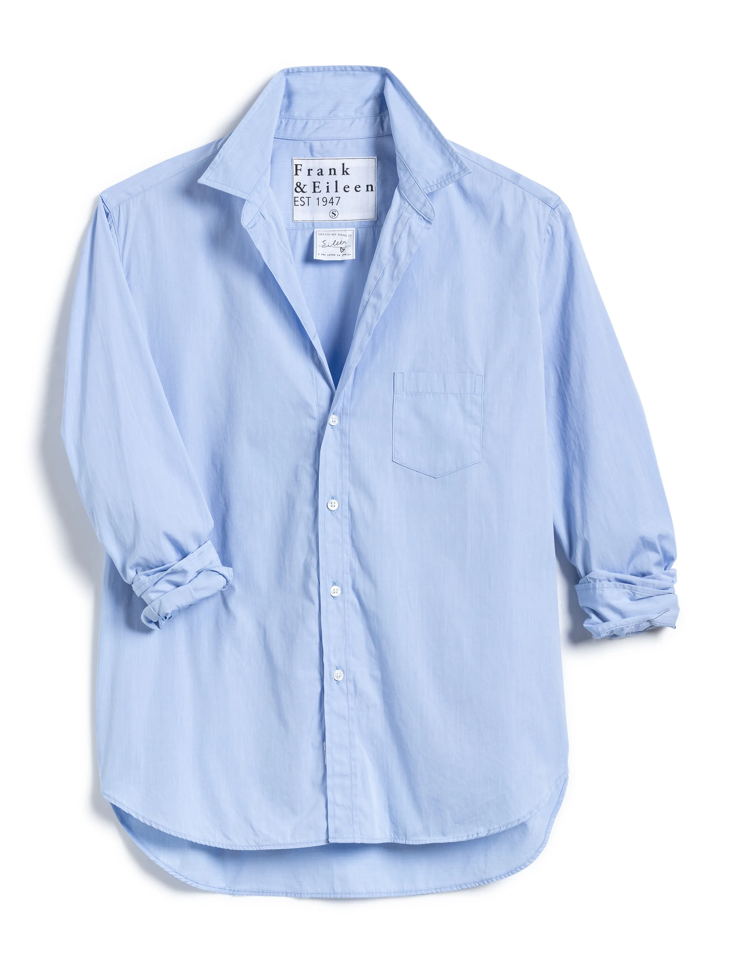 Frank & Eileen - Eileen Button Up in Blue End on End
