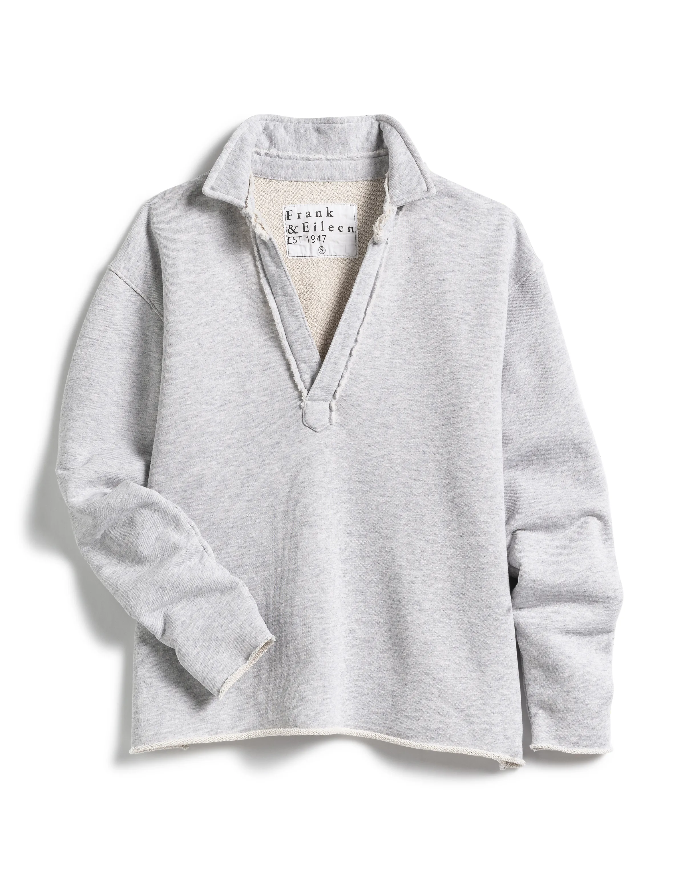 Frank & Eileen -  Patrick Popover Henley Sweatshirt in Gray Melange