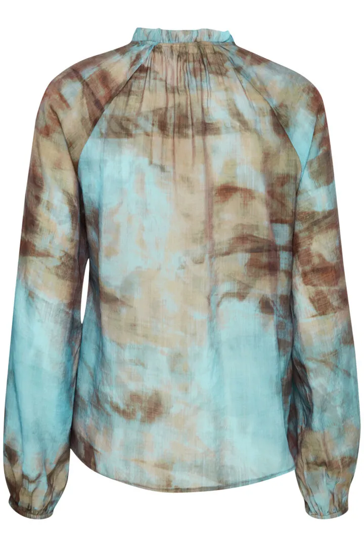 Fransa V Neck Tie Dye Blouse