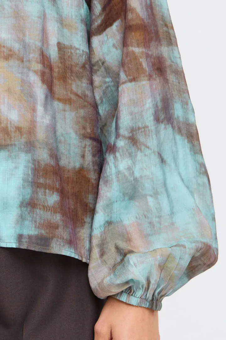 Fransa V Neck Tie Dye Blouse