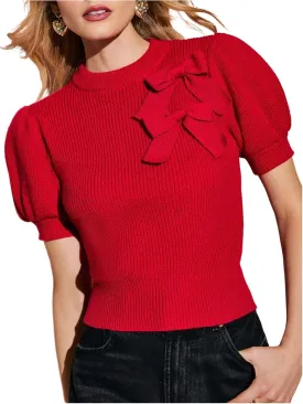 GORGLITTER Women's Puff Short Sleeve Cropped Sweater Tops Cute Chunky Fall Fashion Knit Crop Sweaters 2025