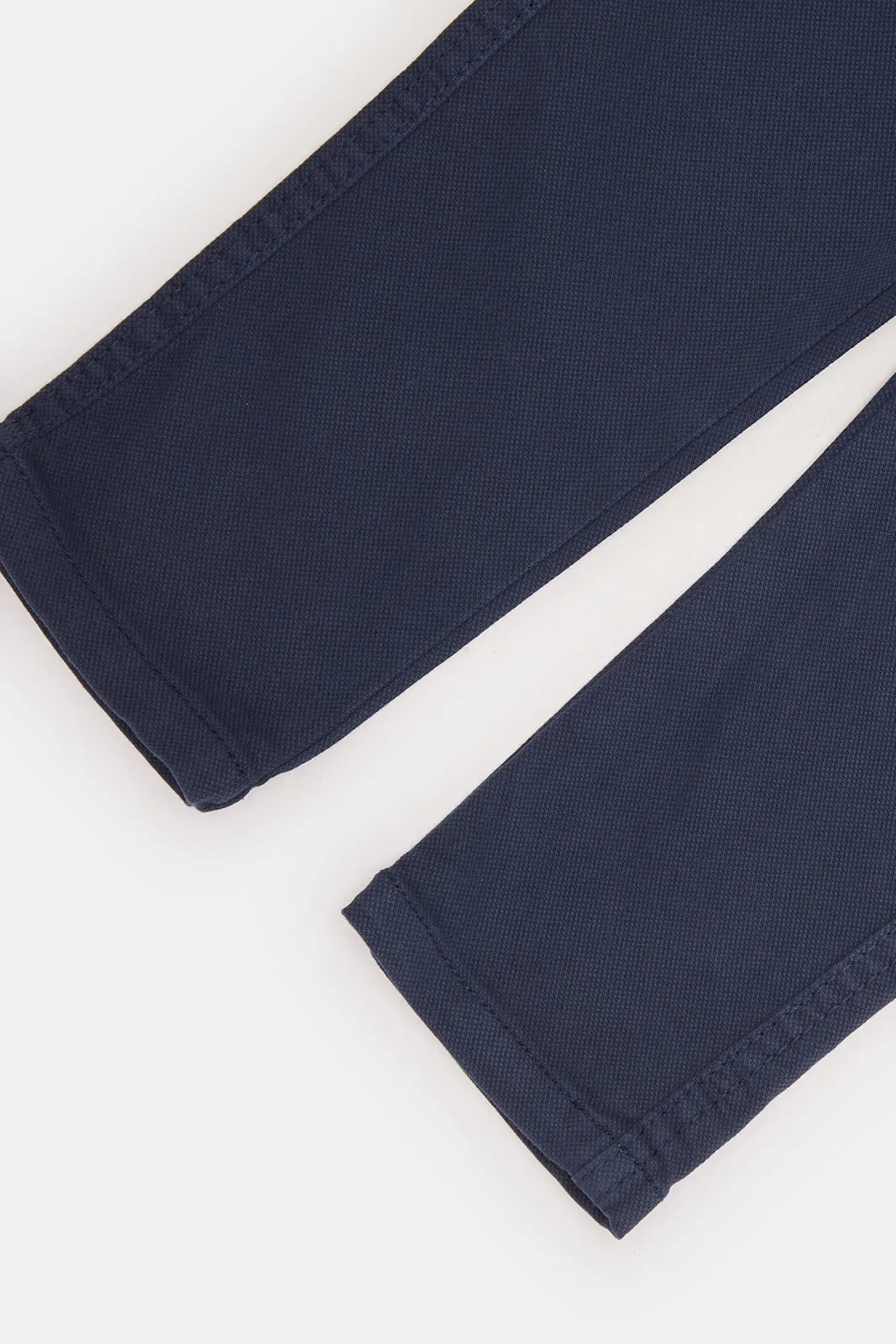 Infant Boys Navy Dobby Belted Chino