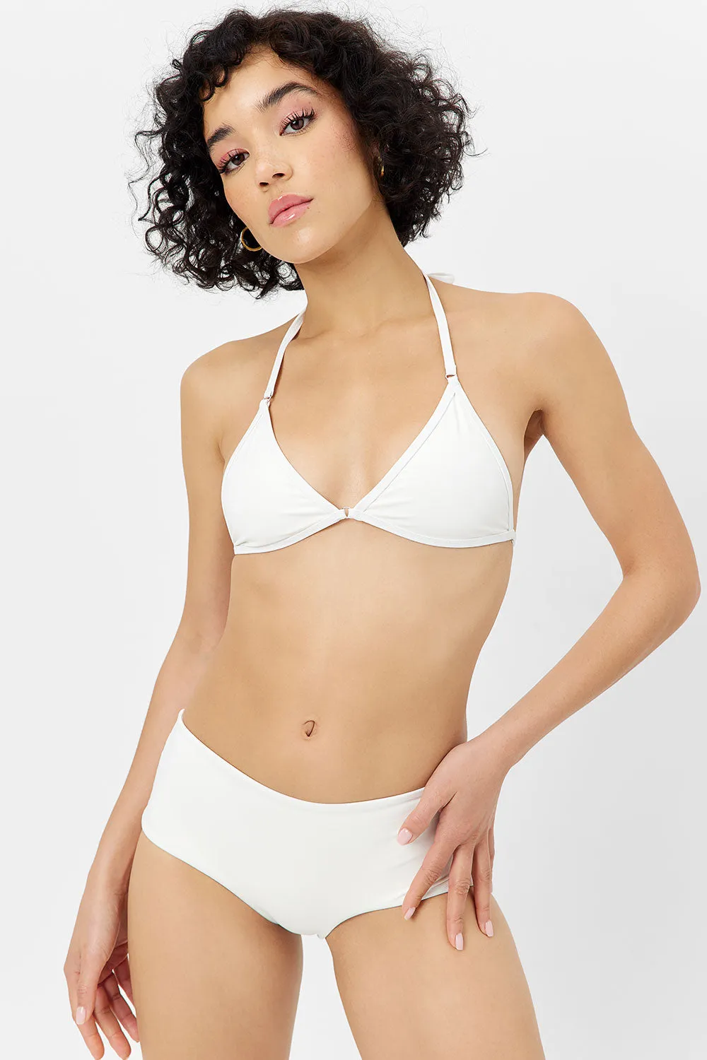 Ivy Triangle Bikini Top - White
