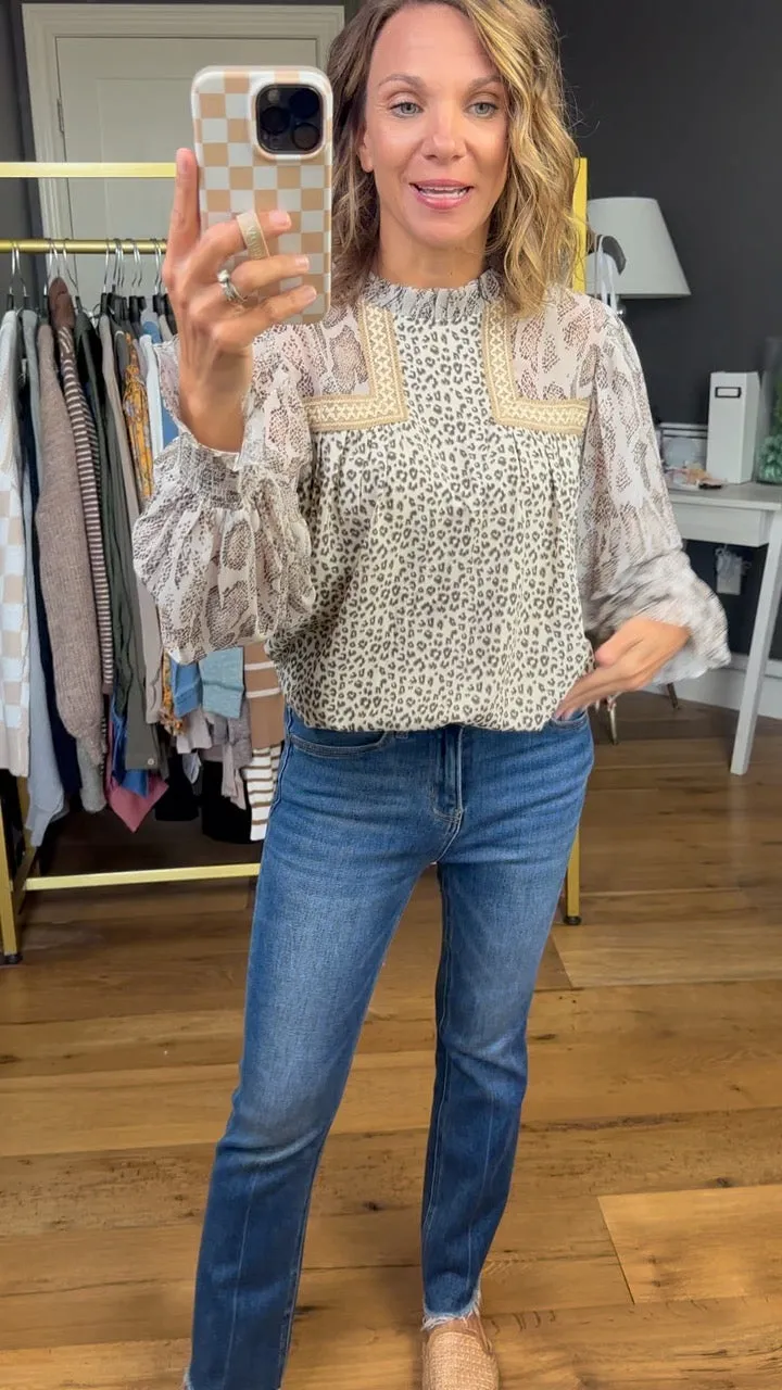 Keep A Secret Mock-Neck Top