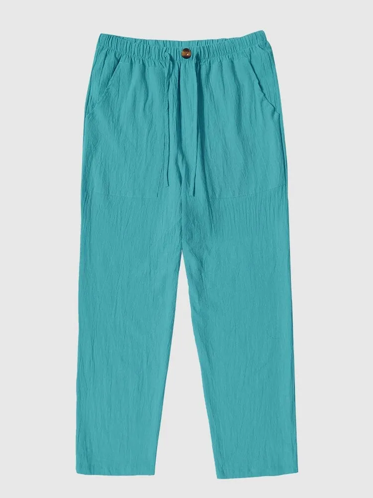 Linen Style Yoga Pants With Pockets