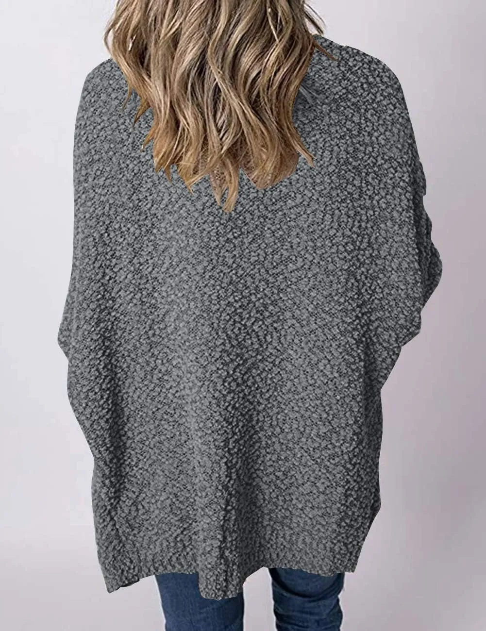 MEROKEETY Women's Long Sleeve Soft Chunky Knit Sweater Open Front Cardigans Outwear Coat