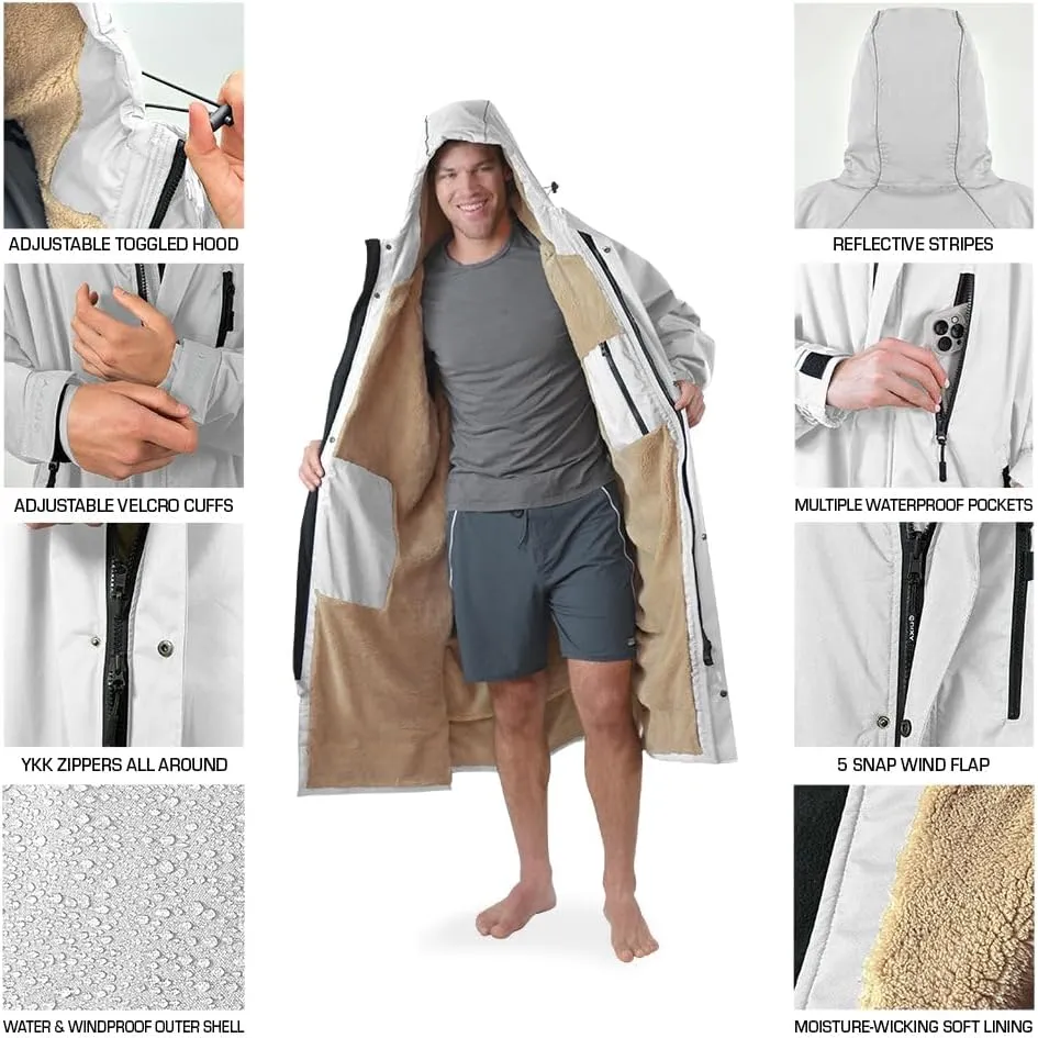 NIXY Oversize Changing Parka - Unisex, Eco-Friendly, Sherpa Fleece-Lined Jacket for Sports & Outdoor - Waterproof & Windproof