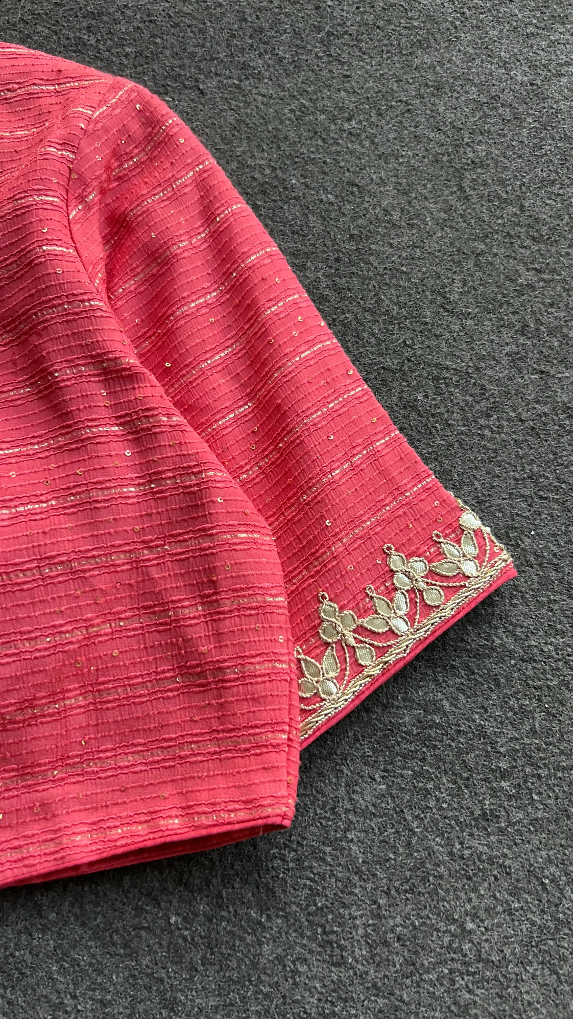 Pink heavy embroidery work blouse
