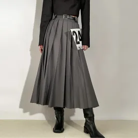 Pleated A Line Skirts For Women High Waist Temperament Elegant Summer Skirt Female Fashion Style Clothing