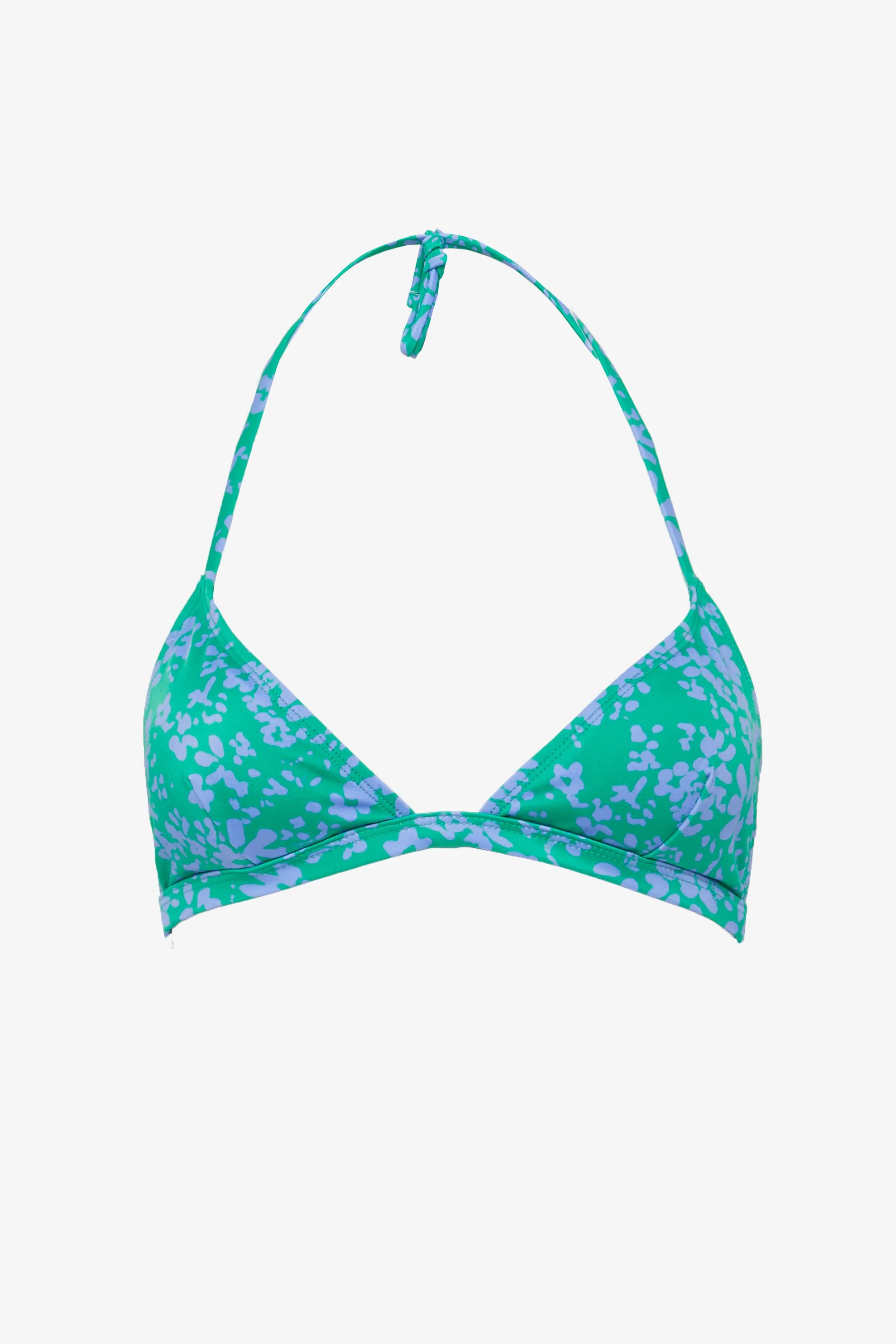 Recycled Floral Halter Bikini Top