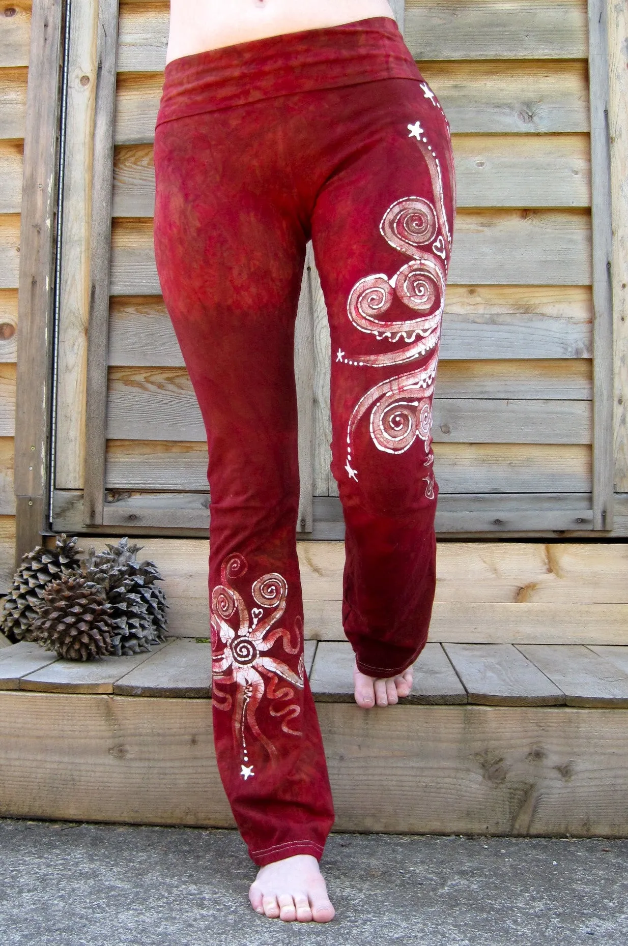 Red Heart Batik Yoga Pants