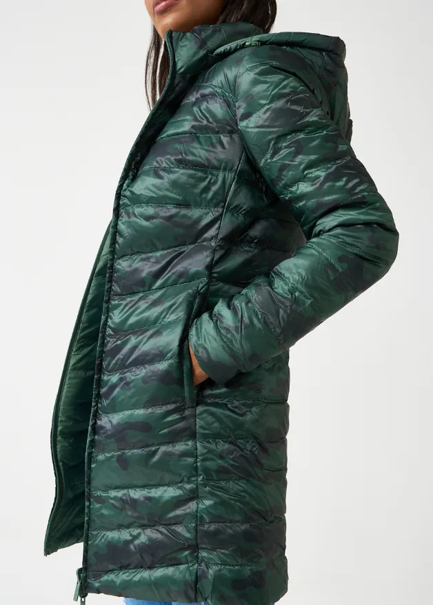 Reversible Emerald Army Duck Down Puffer Coat