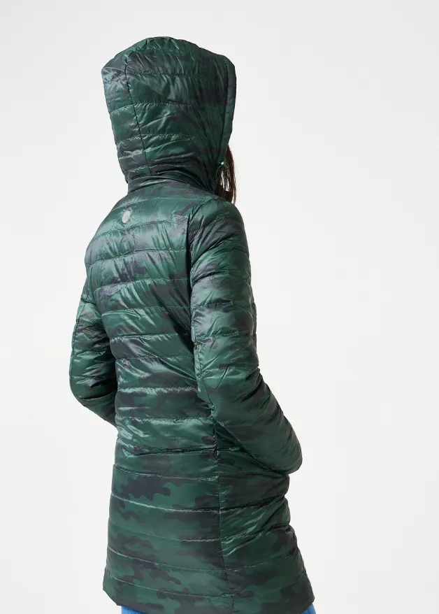 Reversible Emerald Army Duck Down Puffer Coat