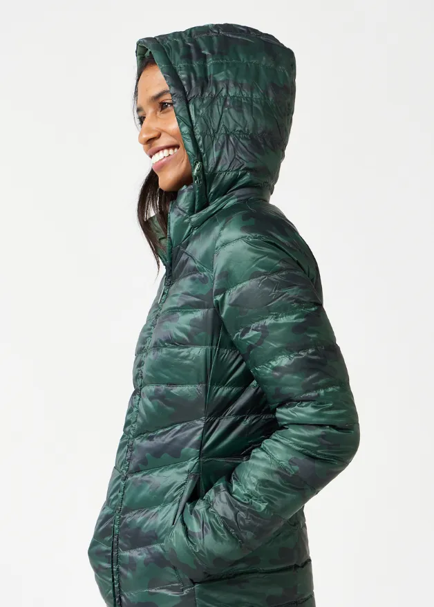 Reversible Emerald Army Duck Down Puffer Coat