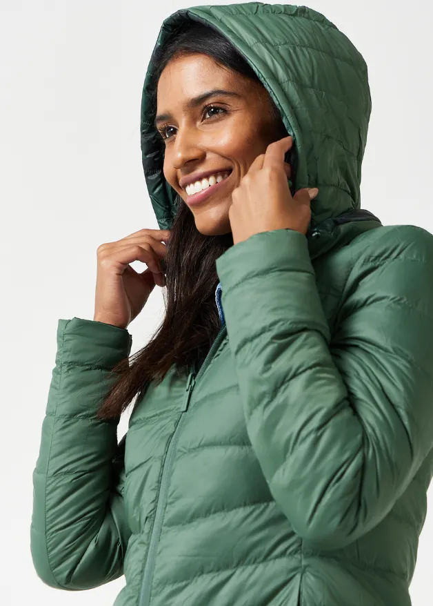 Reversible Emerald Army Duck Down Puffer Coat