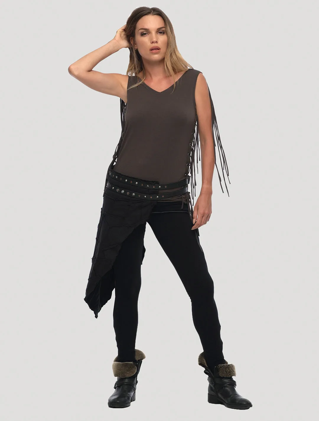 Sideway Pecoa Patched Skirt