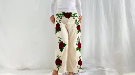 Wide Leg Embroidered Pants. Zinacantan, Mexico. XS-M