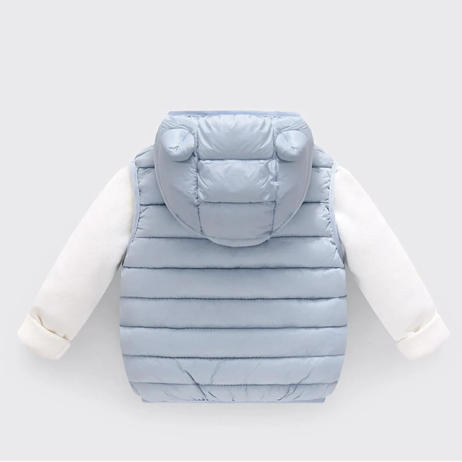 Winter Down Vest Coats for Kids Baby Boys Girls Light Puffer Padded Jacket Bear Hoods Infant Sleeveless Outerwear
