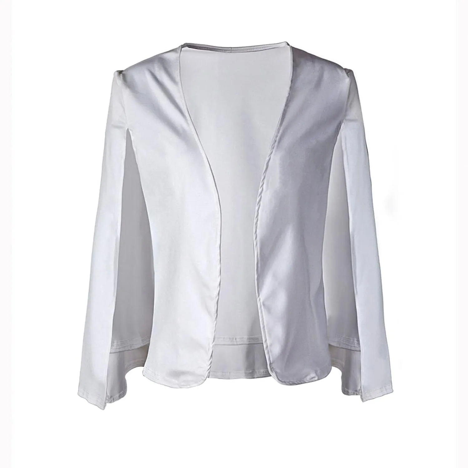 Women Cape Blazer Split Sleeve Open Front Casual Jacket Loose Short Cloak Coat Cardigan Business Office Workwear