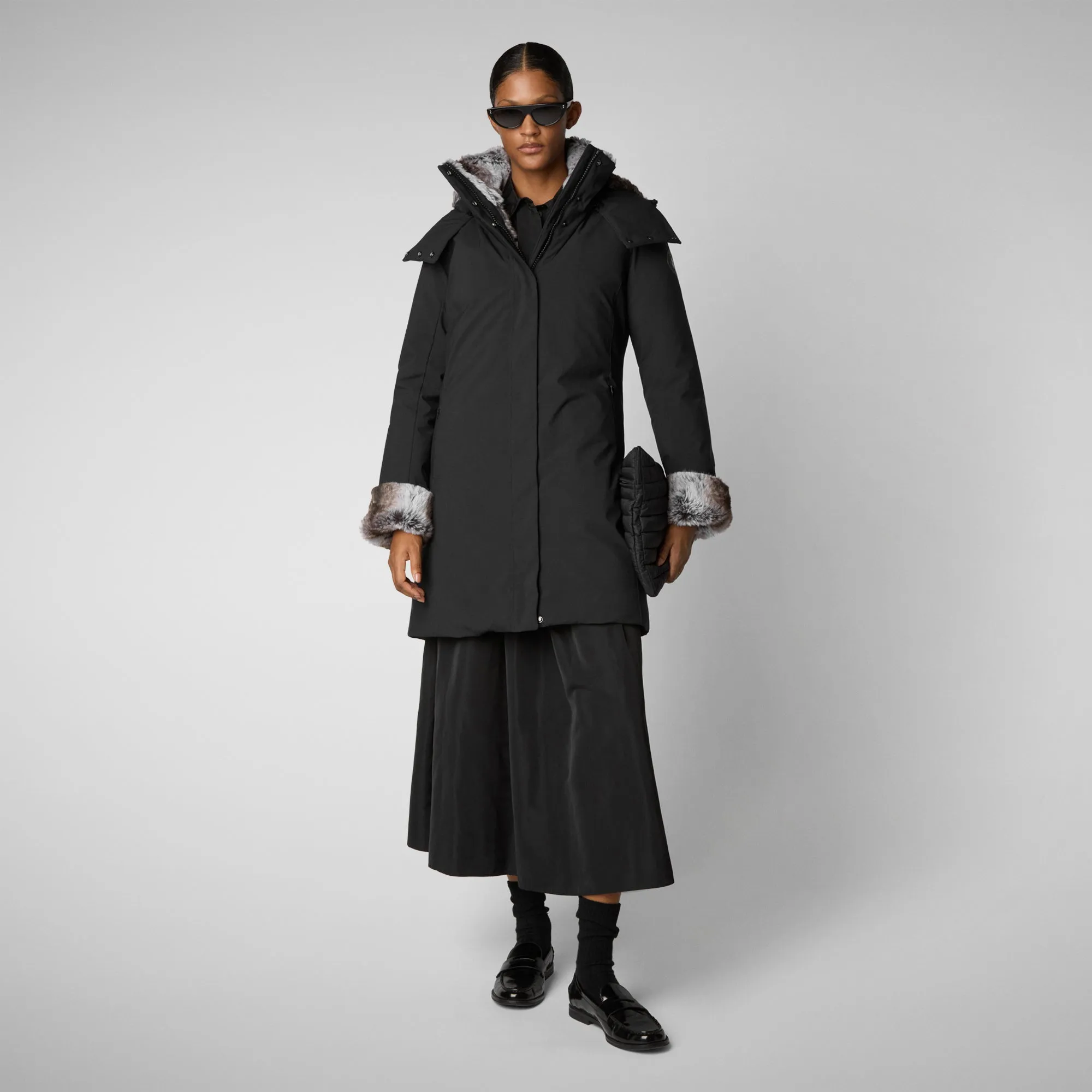 Women's hooded parka Samantah in black