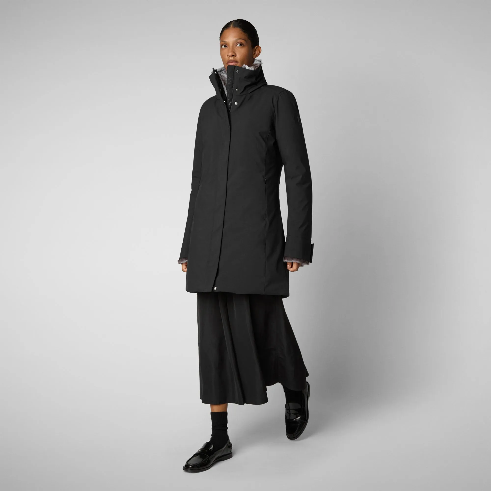 Women's hooded parka Samantah in black