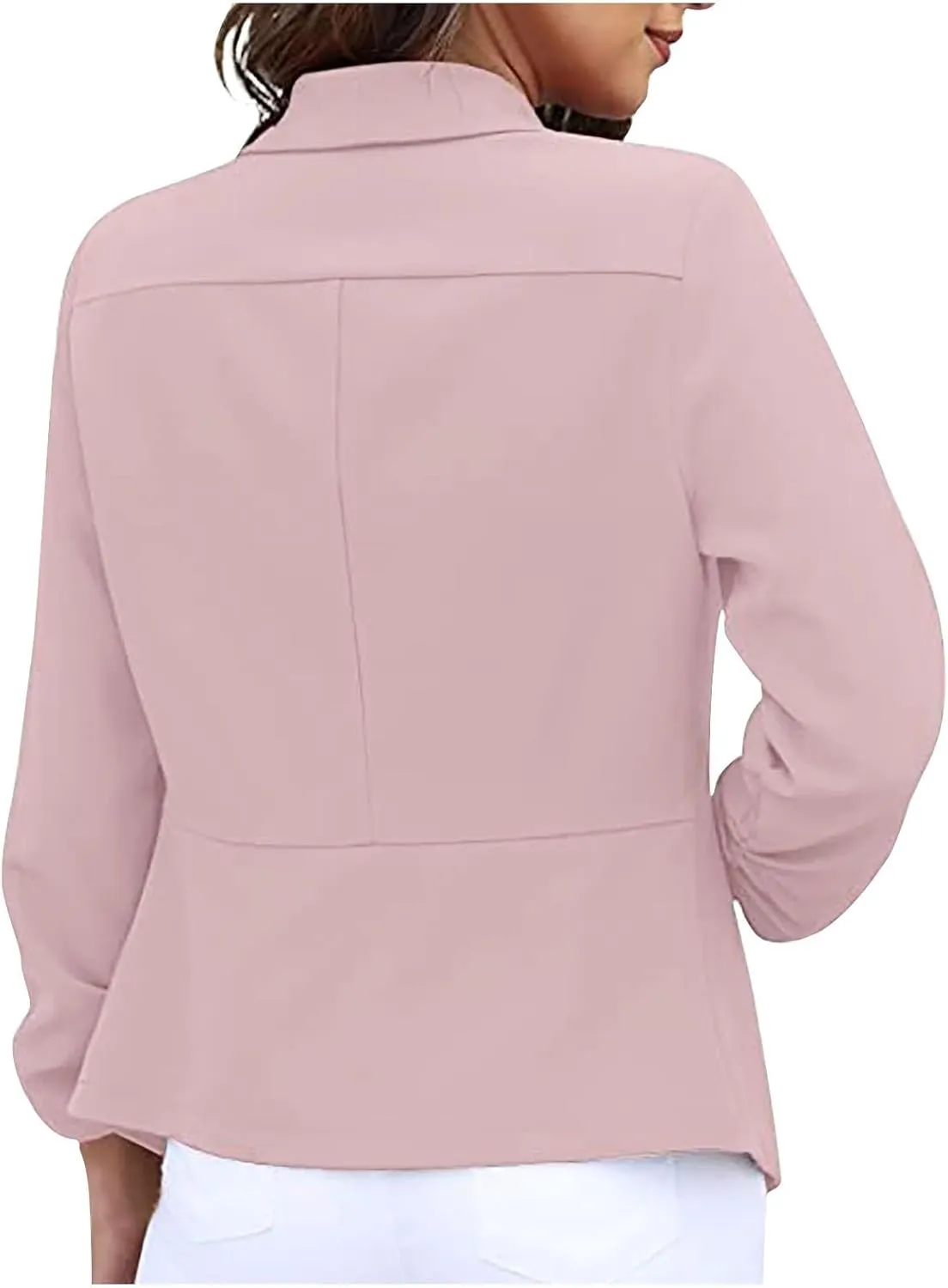 ZEFOTIM Blazers for Women Winter Fashion Plus Size Striped/Plain Coat Lightweight Trendy Casual Blazer